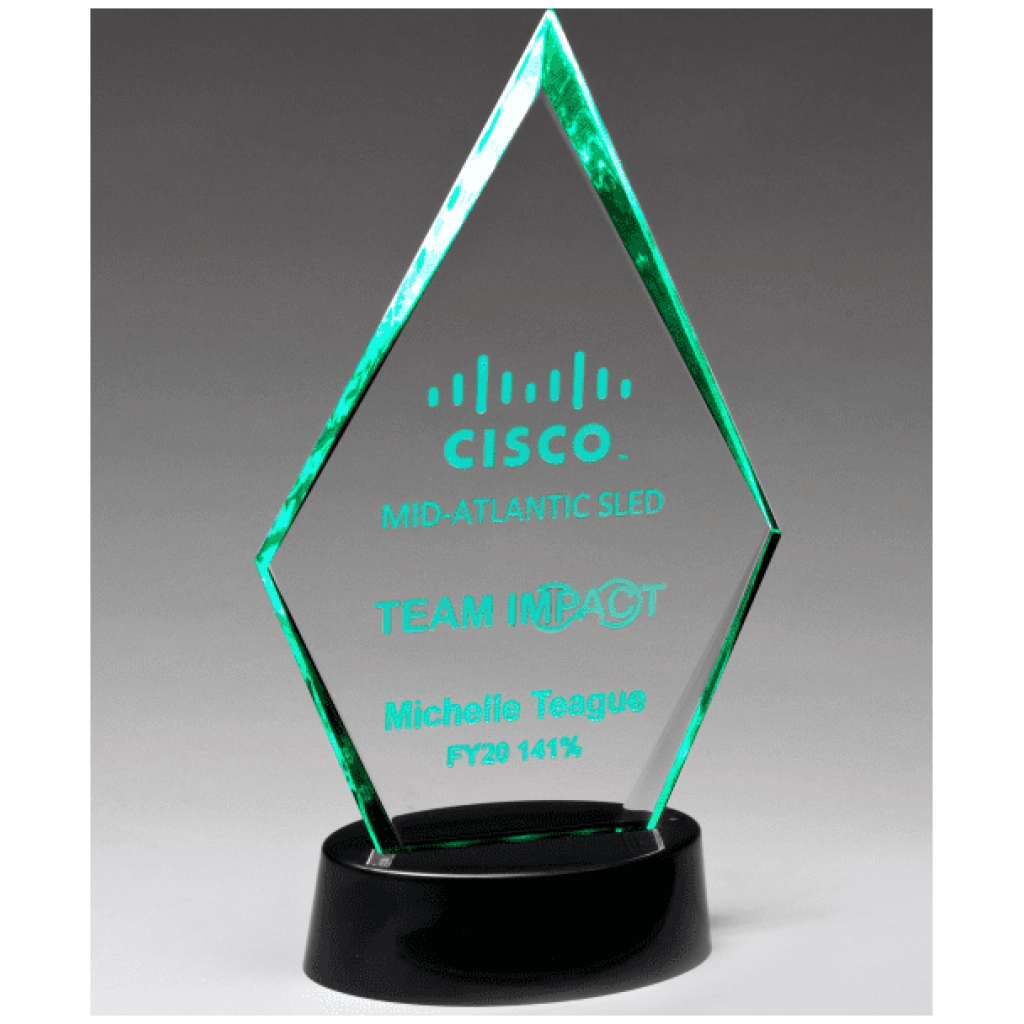 Clear Acrylic Award with LED Base - 7 Colors