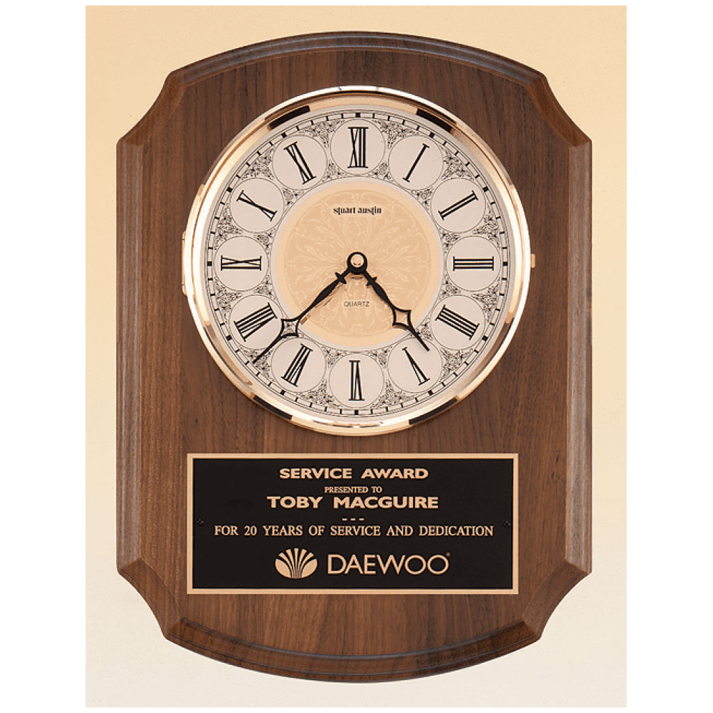American Walnut Vertical Wall Clock.