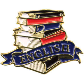 1-1/8" Bright Gold Educational English Lapel Pin