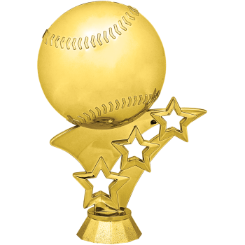 Baseball Softball - 4 1/2" Gold Baseball / Softball 3-Star Figure