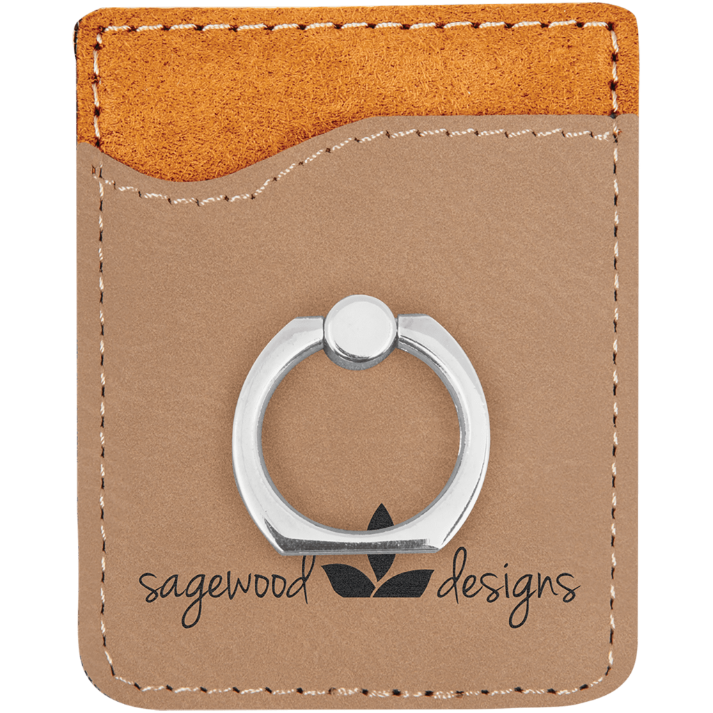 Leatherette Cell Phone Wallet with Silver Ring