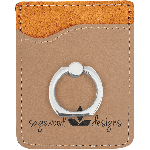 Leatherette Cell Phone Wallet with Silver Ring