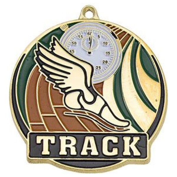 Bright Gold Track High Tech Medallion (2")