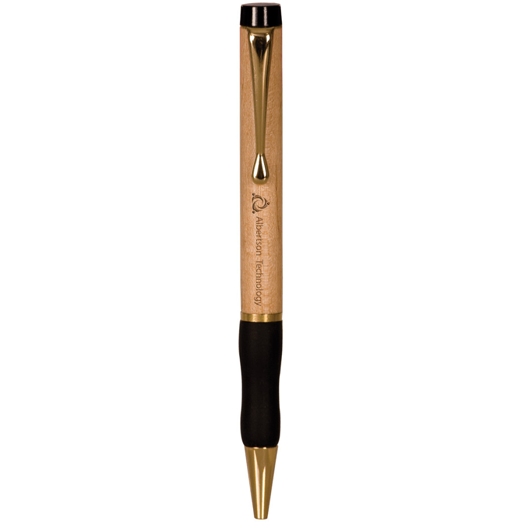 Ballpoint Pen with Gripper & Gold Trim