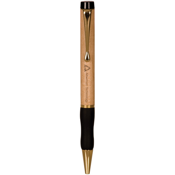 Ballpoint Pen with Gripper & Gold Trim
