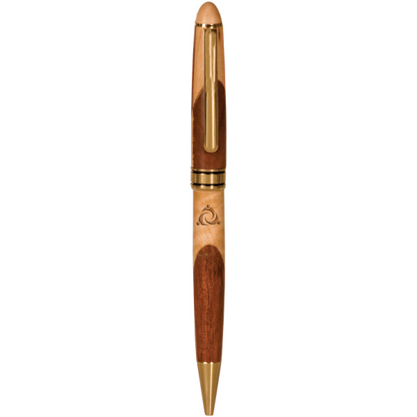Maple & Rosewood Finish Ballpoint Pen with Gold Trim