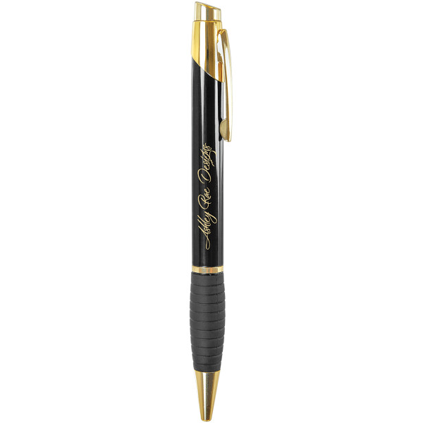 Ballpoint Pen with Gripper & Gold Trim