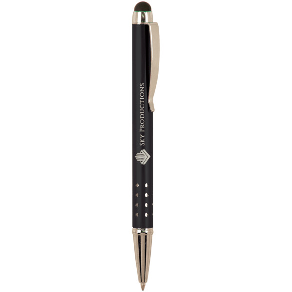 Ballpoint Pen with Stylus & Silver Trim