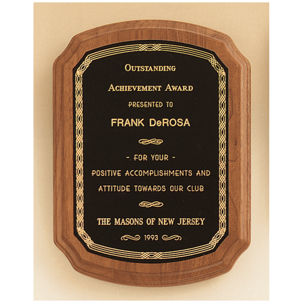 American Walnut Plaque with Braided Border