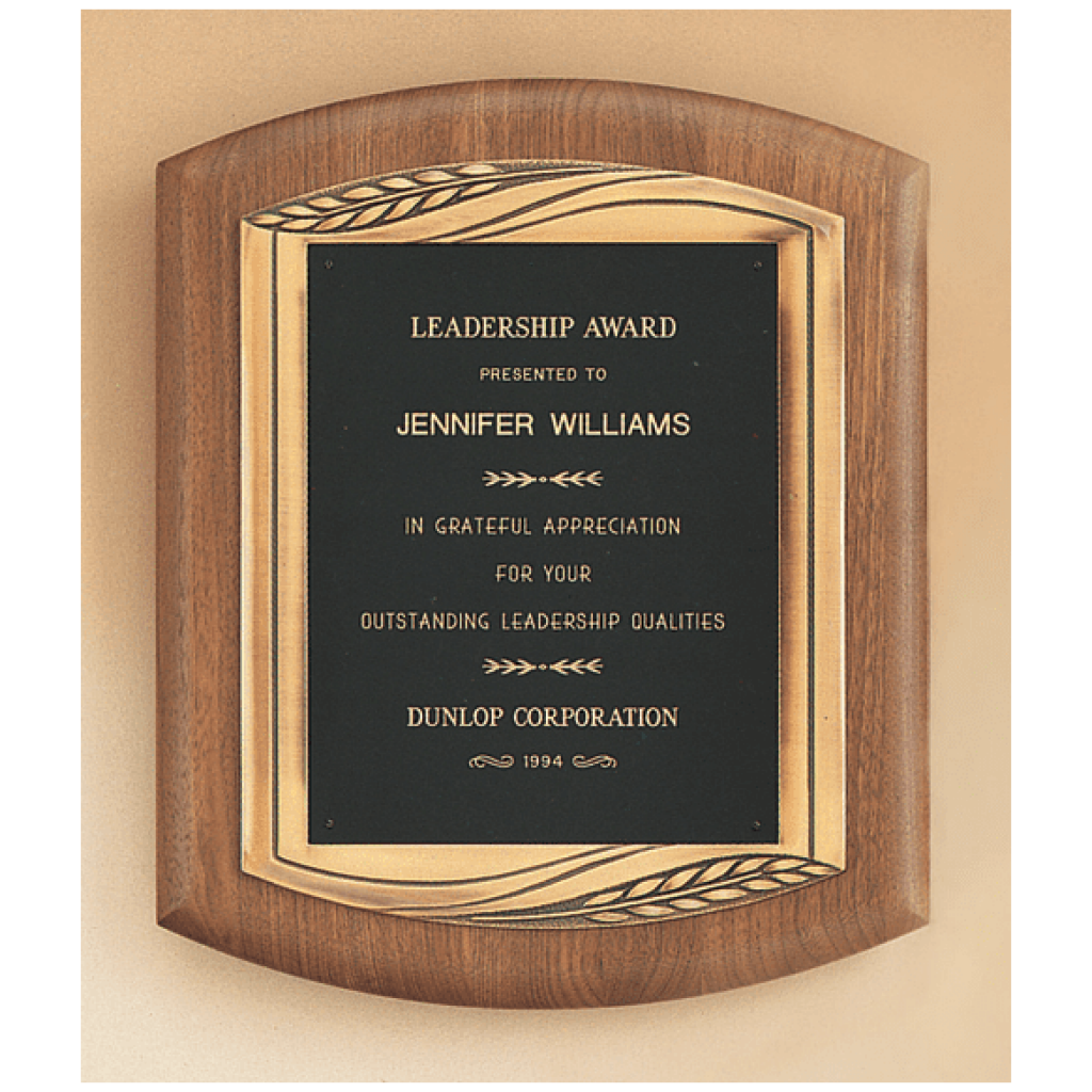 American Walnut Plaque with Antique Bronze Frame