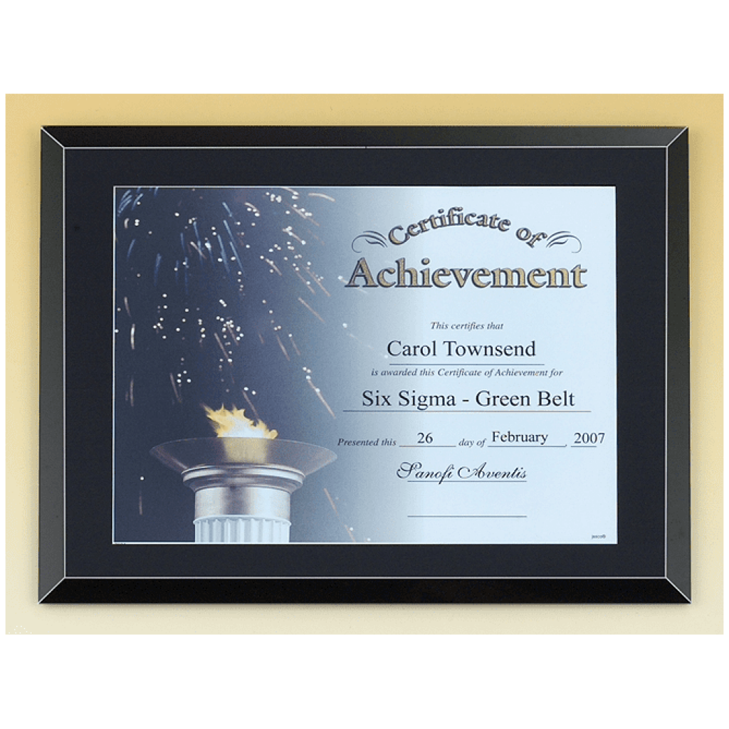 Black Glass Certificate Plaque