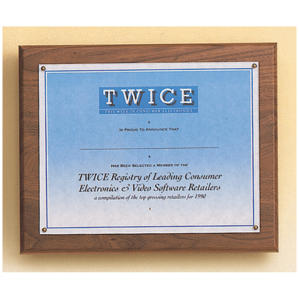 American Walnut Photo / Certificate Plaque