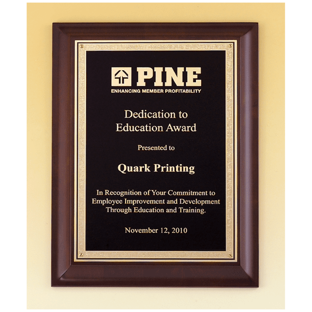 Cherry Finish Plaque