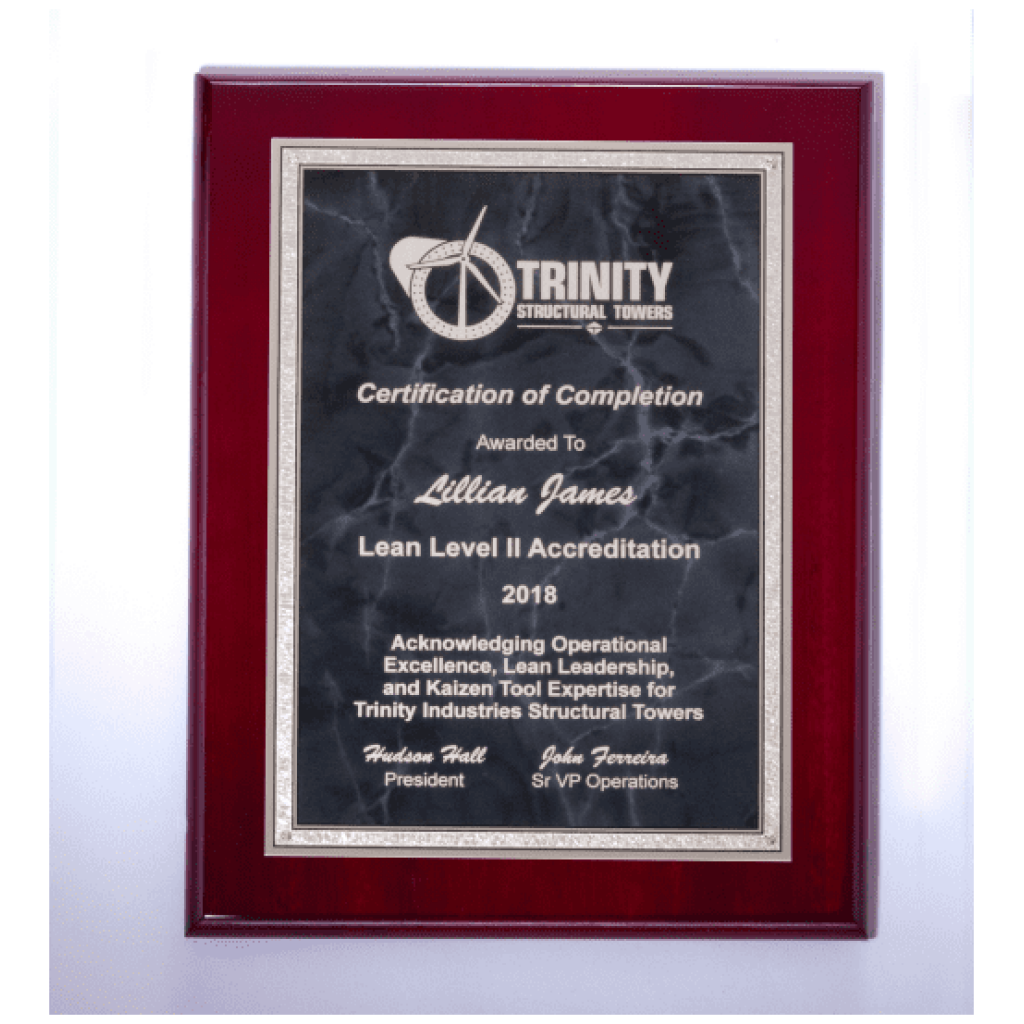 Airflyte Rosewood High Lustr Plaque with Gray Marble Plate