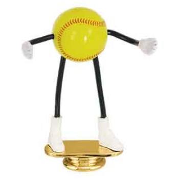 Baseball Softball - 5" Softball Bendable Trophy Dude Figure
