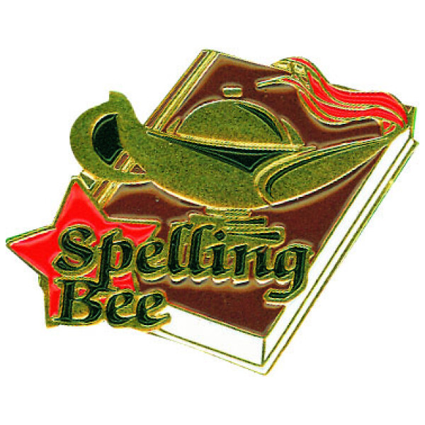 Gold Spelling Bee Lapel Pin (1-1/4")