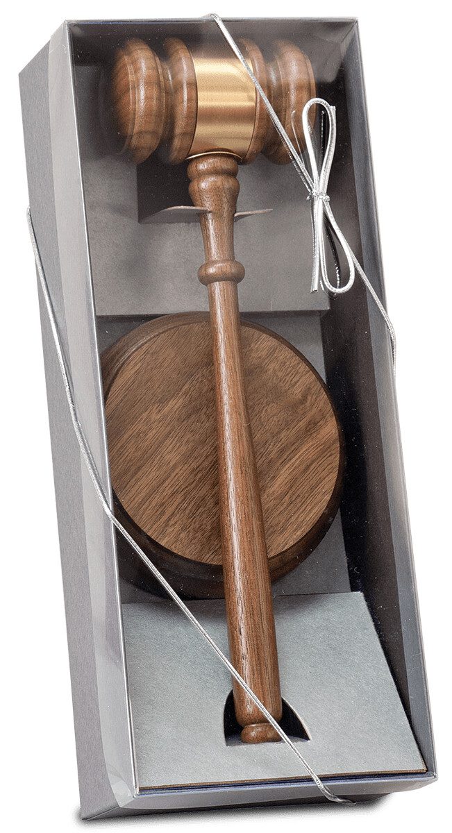 Walnut Gavel Director's Set with 10" Gavel & Sounding Block