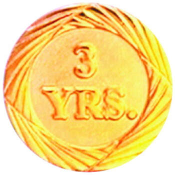 Bright Gold 3 Year Service Lapel Pin