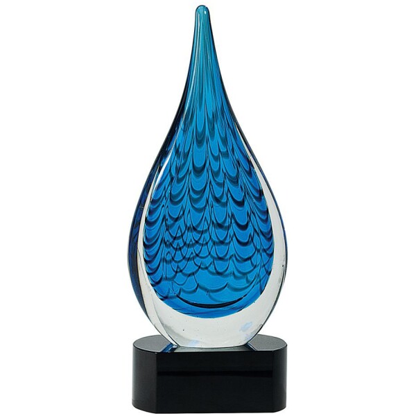Blue Raindrop Art Glass