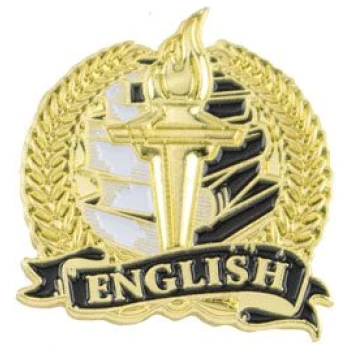 1-1/8" Bright Gold Academic English Lapel Pin