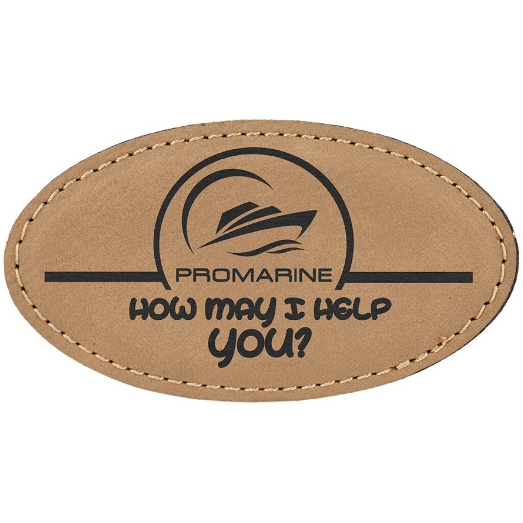 Leatherette Oval Badge with Magnet