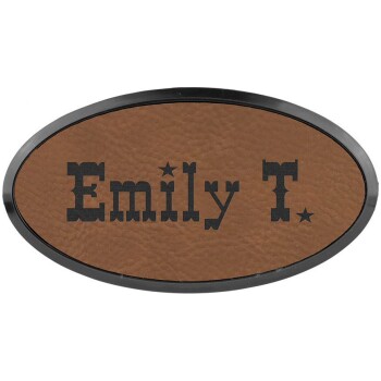 Leatherette Oval Badge with Frame