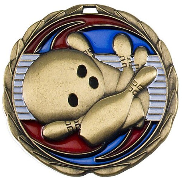 Antique Bowling Color Epoxy Medallion (2-1/2")