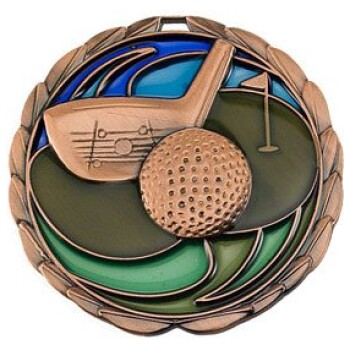 Antique Bronze Golf Color Epoxy Medallion (2-1/2")
