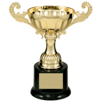 6 1/2" Gold Completed Metal Cup Trophy