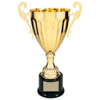 13 1/4" Gold Completed Metal Cup Trophy