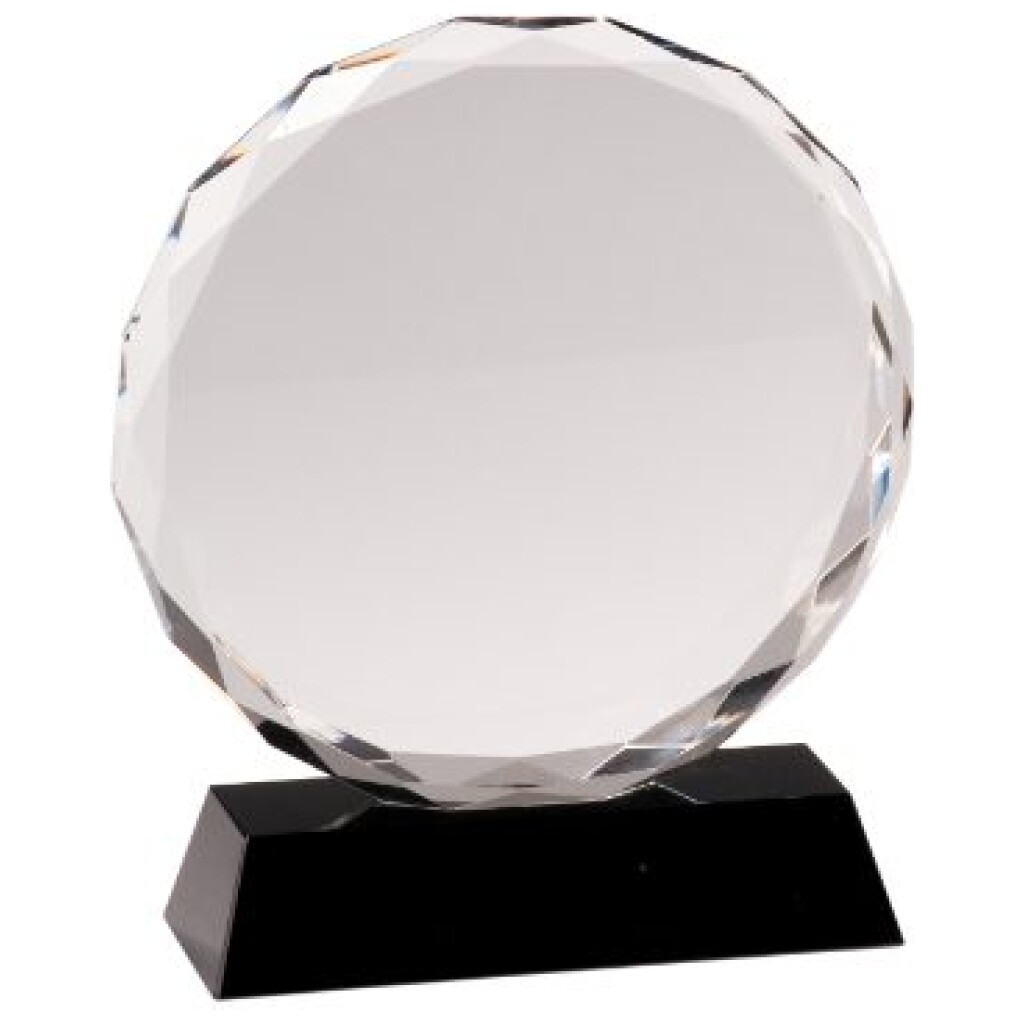 Crystal Round Facet on a Black Crystal Base