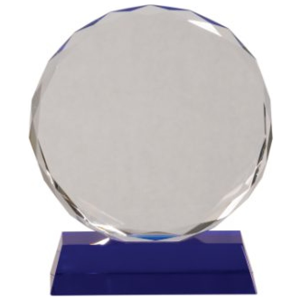 Crystal Round Facet on a Blue Crystal Base