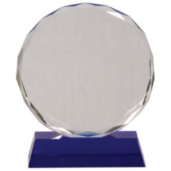 Crystal Round Facet on a Blue Crystal Base