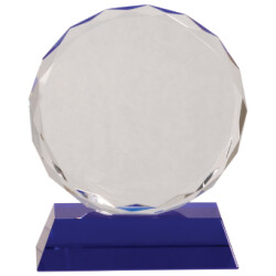 Crystal Round Facet on a Blue Crystal Base