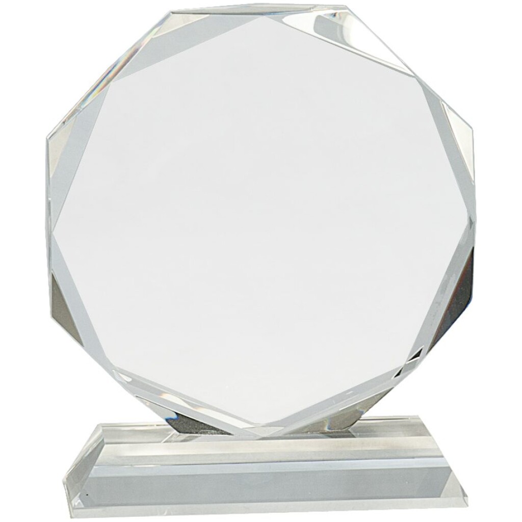 Crystal Octagon Facet on a Clear Crystal Base