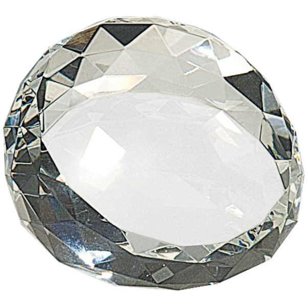 Crystal Round Faceted Paperweight