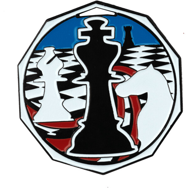 Chess Decagon Colored Medallion (2")
