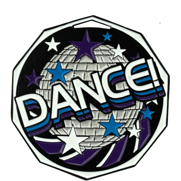 Dance Decagon Colored Medallion (2")