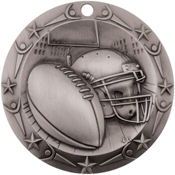 Antique Silver Football World Class Medallion (3")