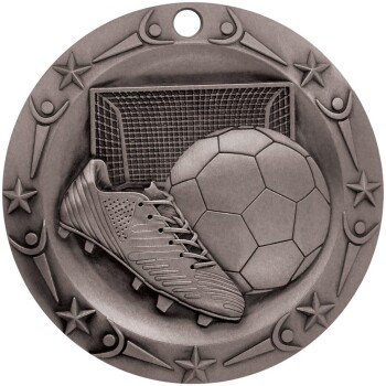 Antique Silver Soccer World Class Medallion (3")