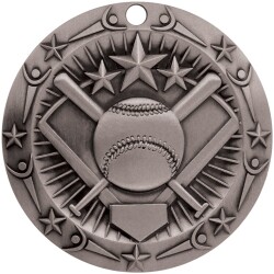Antique Silver Softball World Class Medallion (3")