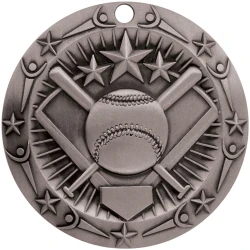 Antique Silver Softball World Class Medallion (3")