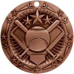 Antique Bronze Softball World Class Medallion (3")