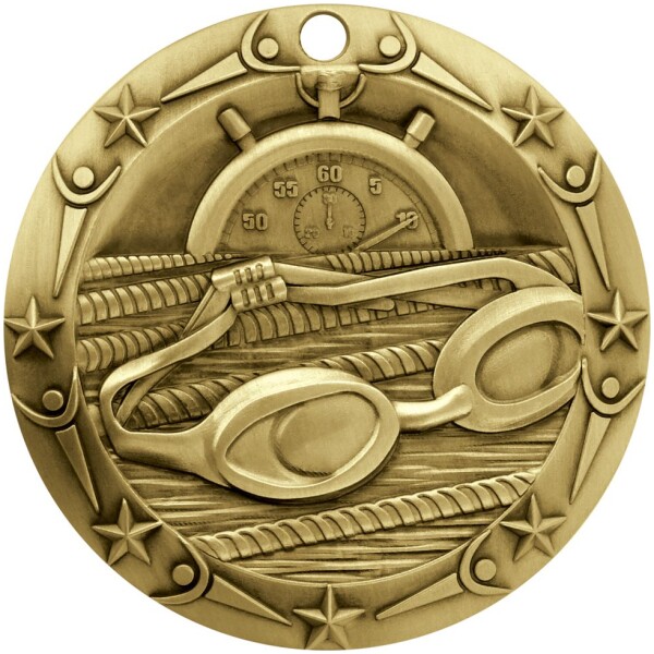 Antique Swimming World Class Medallion (3")
