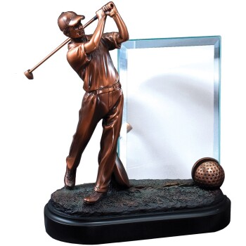 Golfer Sports Scuplture with Glass Engraver