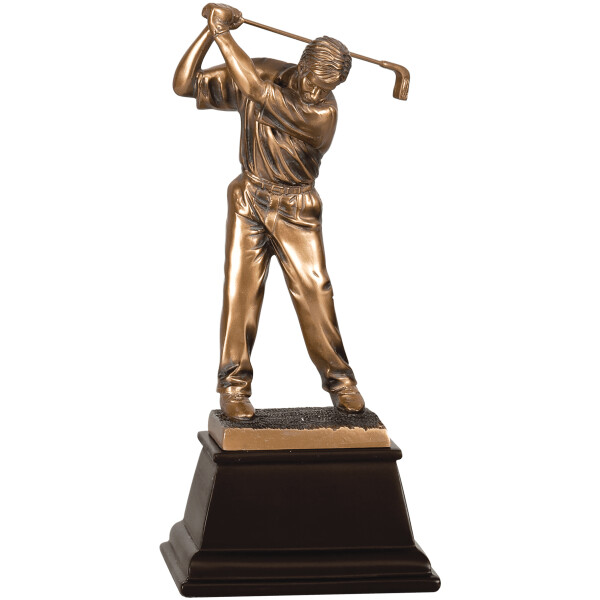 9 1/2" Bronze Male Golf Resin Award