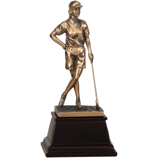 13" Bronze Female Golf Resin Award