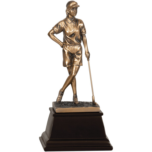 13" Bronze Female Golf Resin Award
