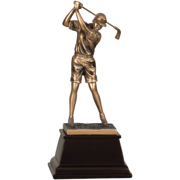 13 1/4" Bronze Female Golf Resin Award