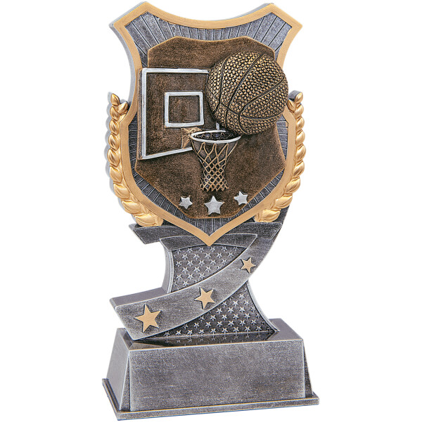 6" Basketball Shield Award